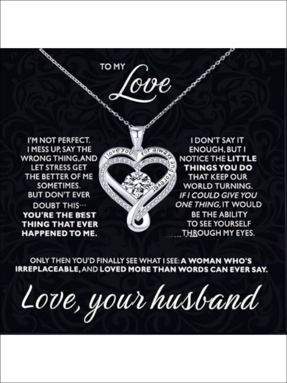 925 Sterling Silver To My Love Pendant Necklace with LED Gift Box